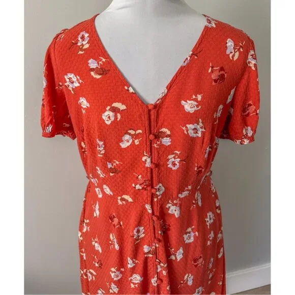 Universal Thread Orange Floral Mini Dress - Picture 7 of 12